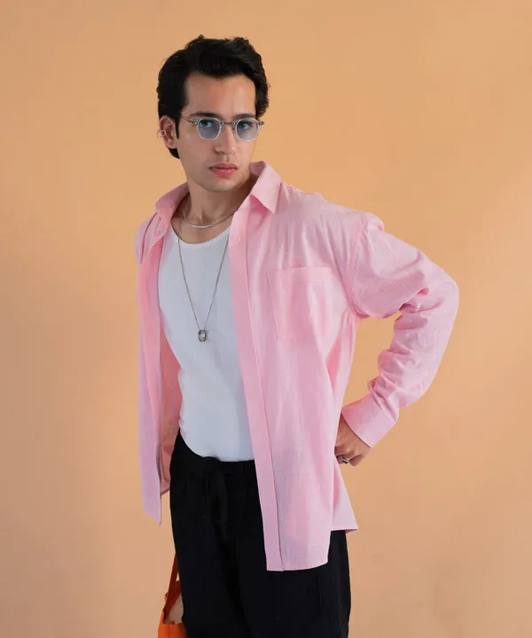 Pastel_Pink_Full_Sleeves_Oversized_Rayon_Cotton_Shirt_For_Women