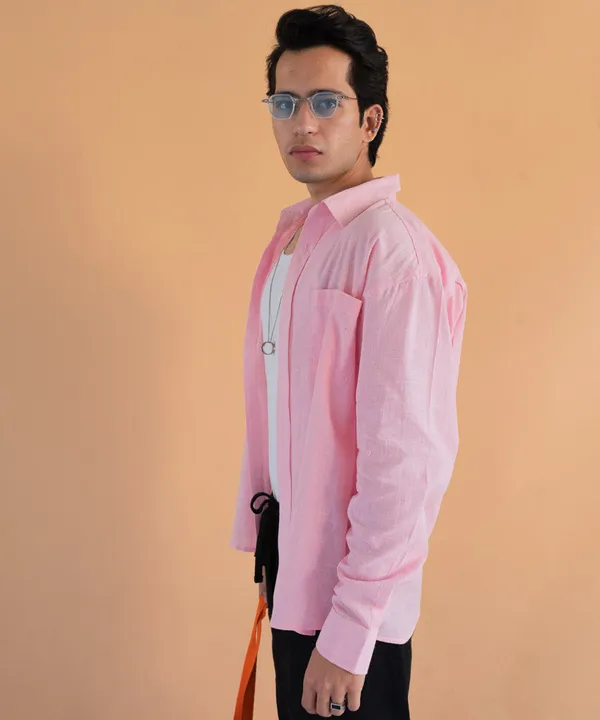 Pastel_Pink_Full_Sleeves_Oversized_Rayon_Cotton_Shirt_For_Women