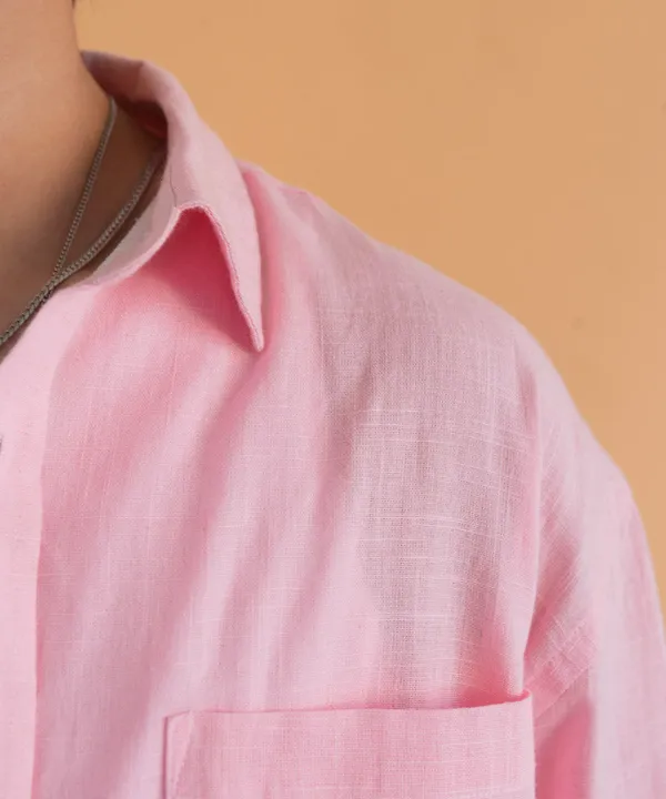 Pastel_Pink_Full_Sleeves_Oversized_Rayon_Cotton_Shirt_For_Women
