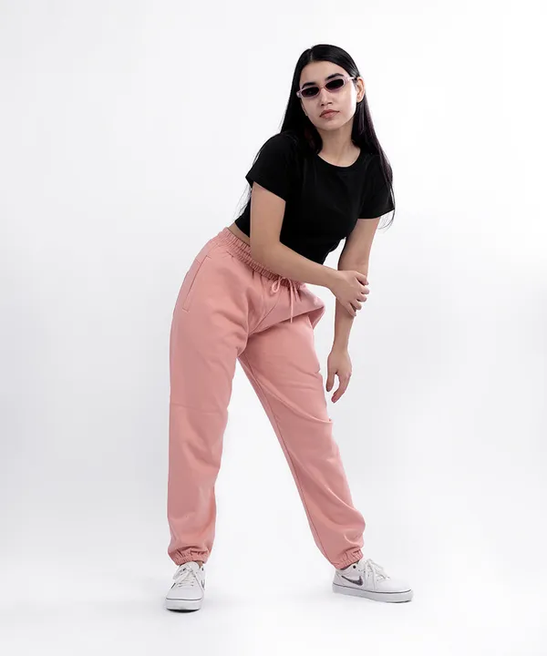 Peach_Basic_Winter_Cotton_Sweatpants_For_Women