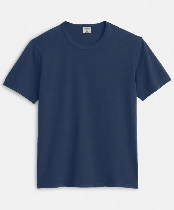 Blue_Slub_Cotton_Cotton_T-Shirt_For_Unisex