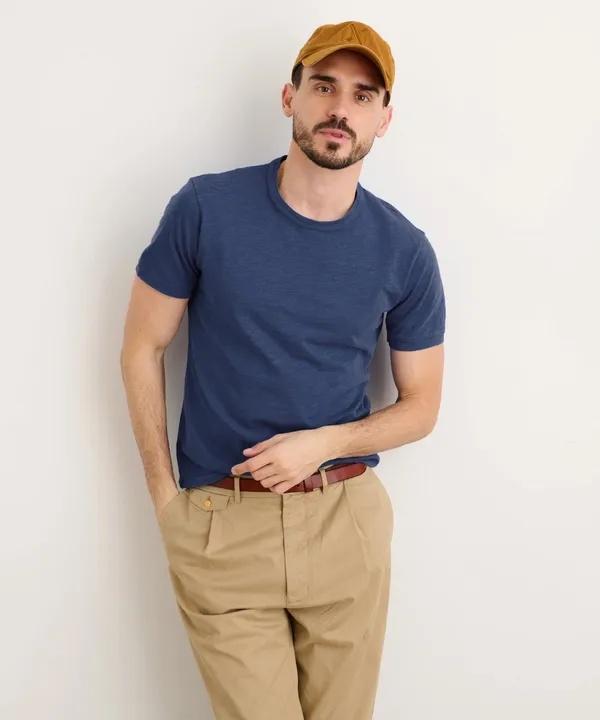 Blue_Slub_Cotton_Cotton_T-Shirt_For_Unisex