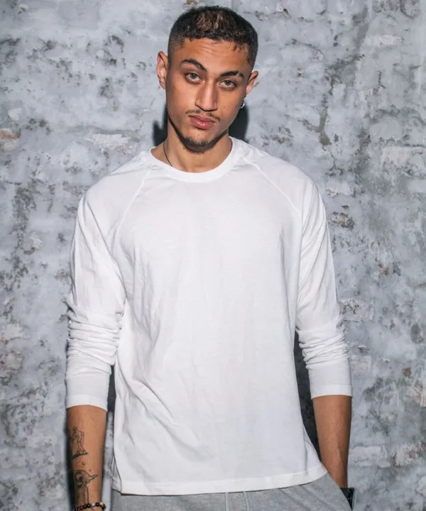 White_Raglan_Full_Sleeves_Cotton_T-Shirt_For_Unisex