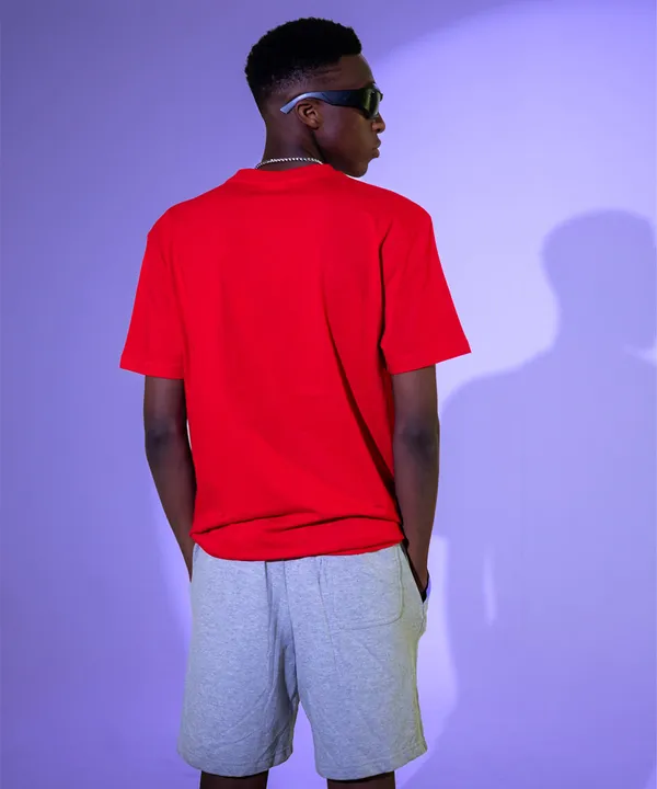 Red_Red_V-Neck_Cotton_T-Shirt_For_Unisex