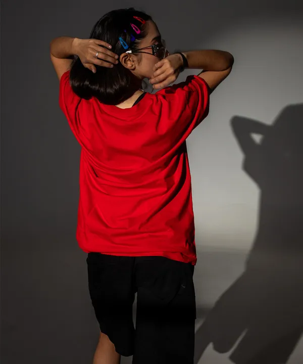 Red_Red_V-Neck_Cotton_T-Shirt_For_Unisex