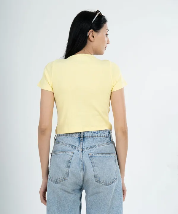 Lemon_Ribbed_Button_V-Neck_Top_For_Women