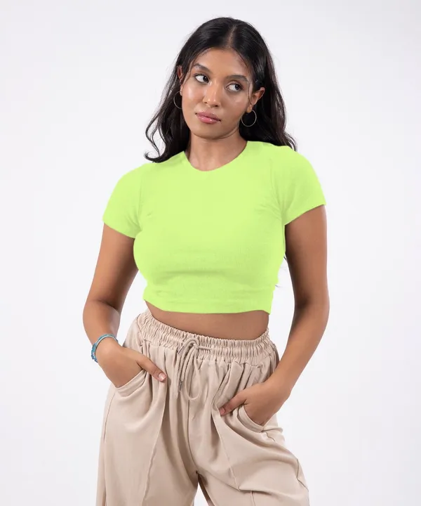 Green_Ribbed_Cropped_Top_For_Women