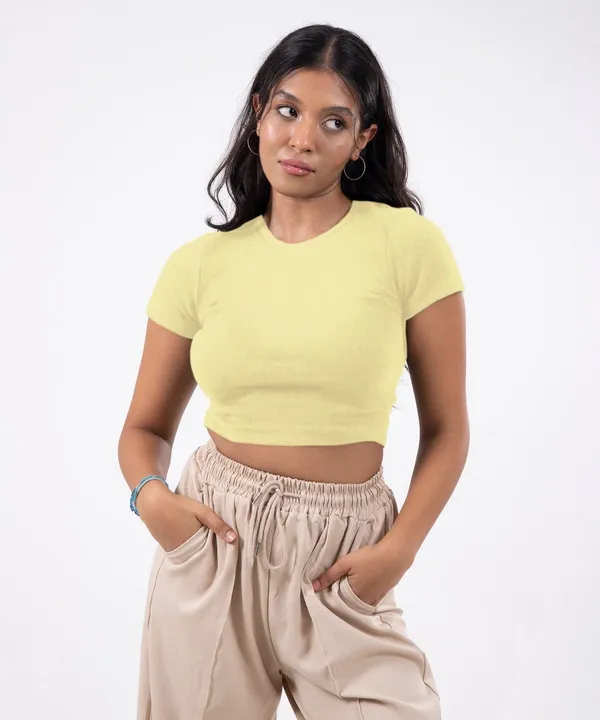Lemon_Ribbed_Cropped_Top_For_Women