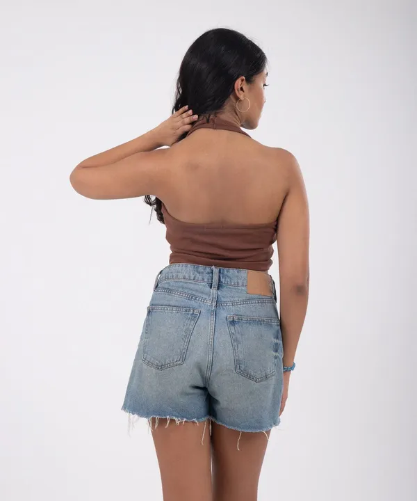 Brown_Ribbed_Halterneck_Crop_Top_For_Women