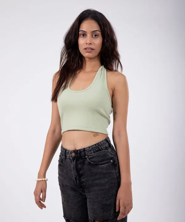 Pastel_Green_Ribbed_Halterneck_Crop_Top_For_Women