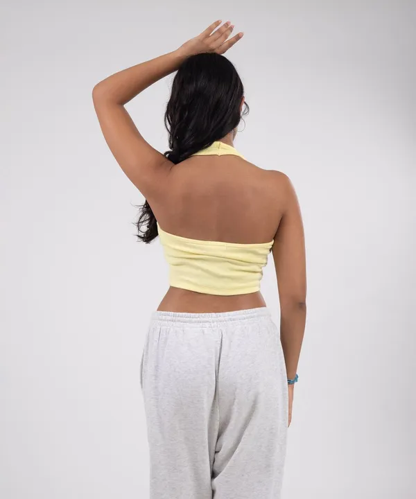 Lemon_Ribbed_Halterneck_Crop_Top_For_Women