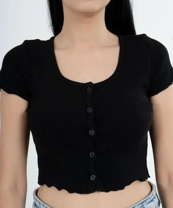 Black_Ribbed_Overlock_Top_For_Women