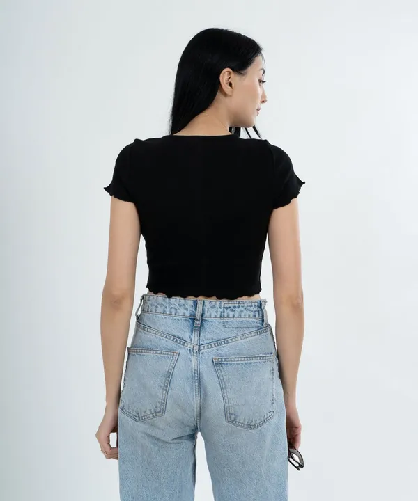 Black_Ribbed_Overlock_Top_For_Women