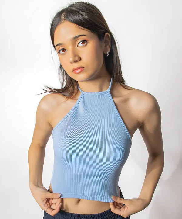 Light_Blue_Ribbed_Knitted_Top_For_Women
