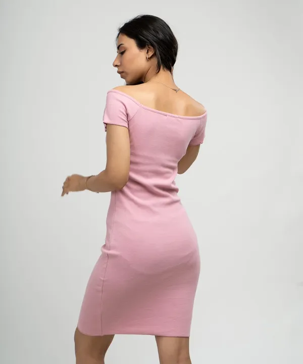 Rose_Pink_Ribbed_Off_Shoulder_Bodycon_Dress_For_Women