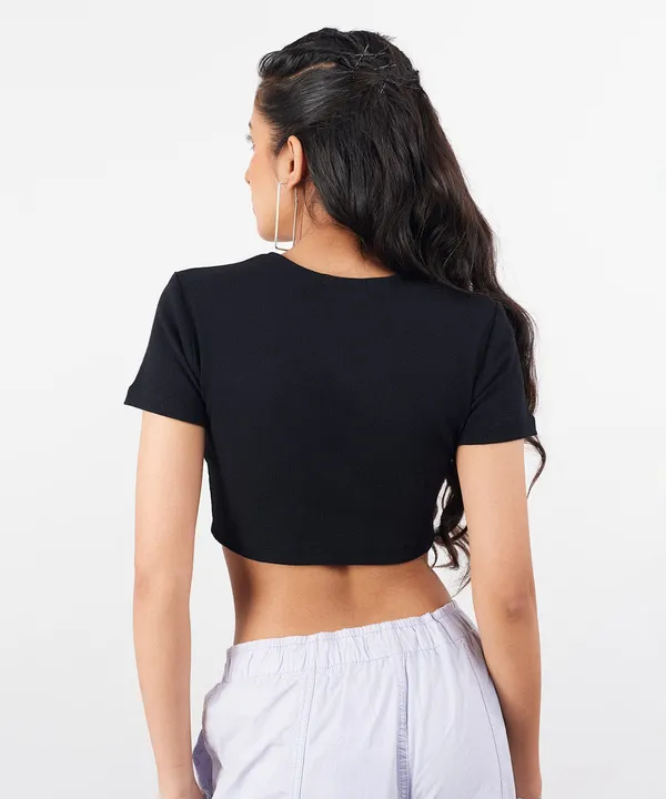 Black_Ribbed_Tie_Up_Crop_Top_For_Women