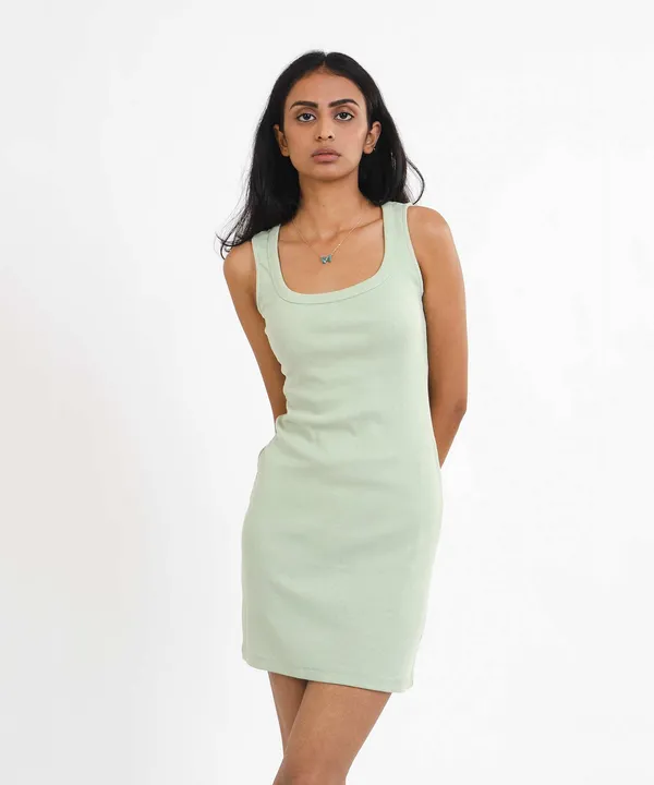 Pastel_Green_Ribbed_Square_Neck_Bodycon_Dress_For_Women