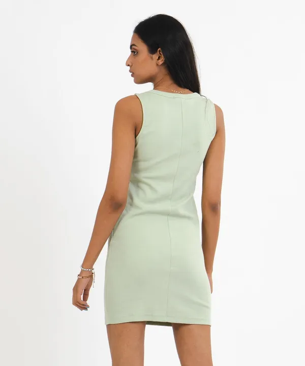 Pastel_Green_Ribbed_Square_Neck_Bodycon_Dress_For_Women