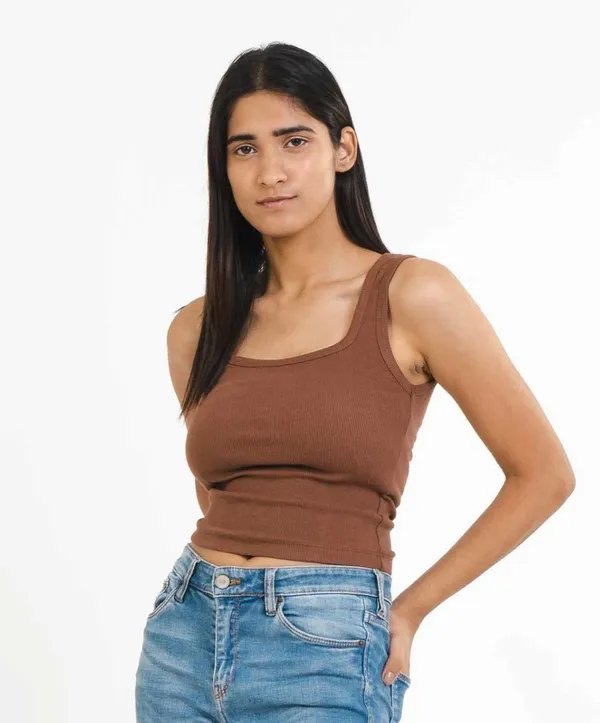 Brown_Ribbed_Square_Neck_Top_For_Women