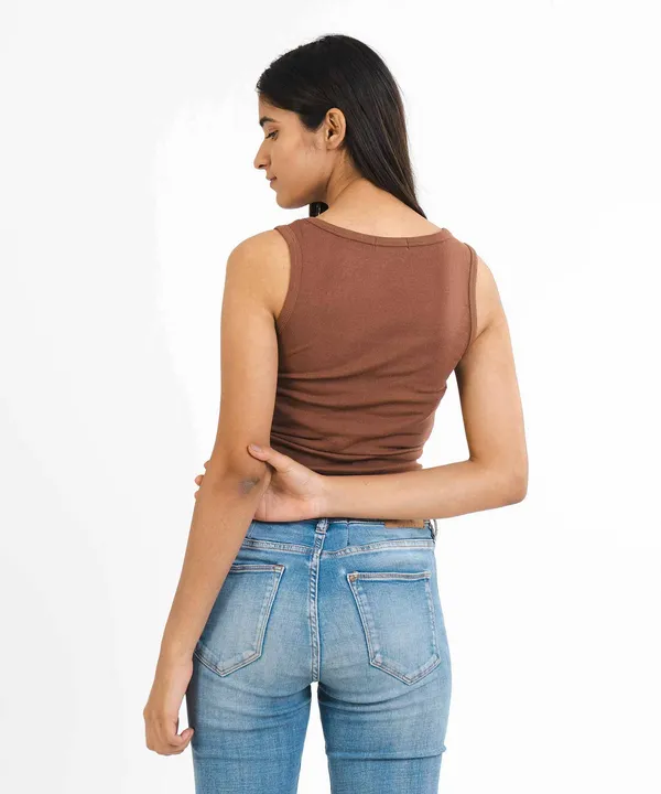 Brown_Ribbed_Square_Neck_Top_For_Women