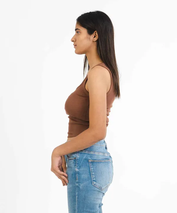 Brown_Ribbed_Square_Neck_Top_For_Women