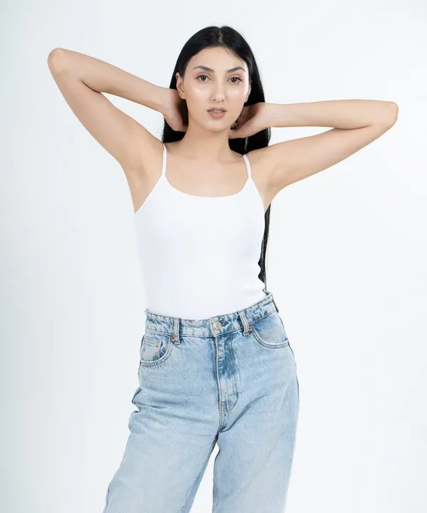 White_Ribbed_Strappy_Vest_Top_For_Women
