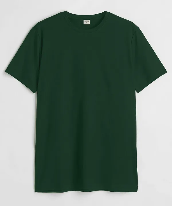 Dark_Green_Round_Neck_Cotton_T-Shirt_For_Unisex