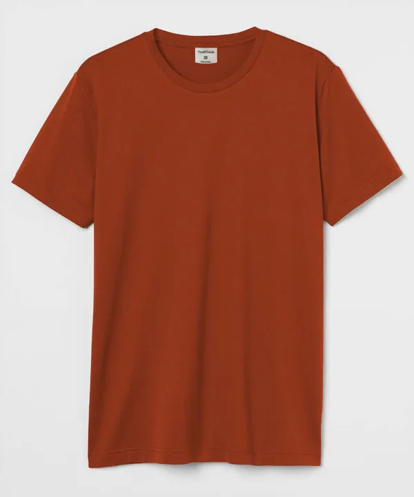 Rust_Round_Neck_Cotton_T-Shirt_For_Unisex