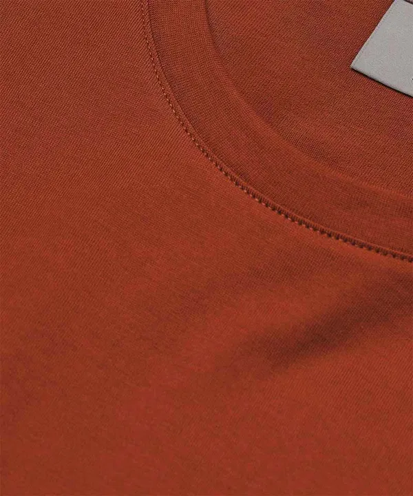 Rust_Round_Neck_Cotton_T-Shirt_For_Unisex