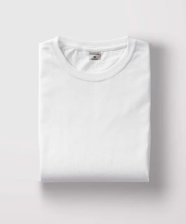 White_Round_Neck_Cotton_T-Shirt_For_Unisex