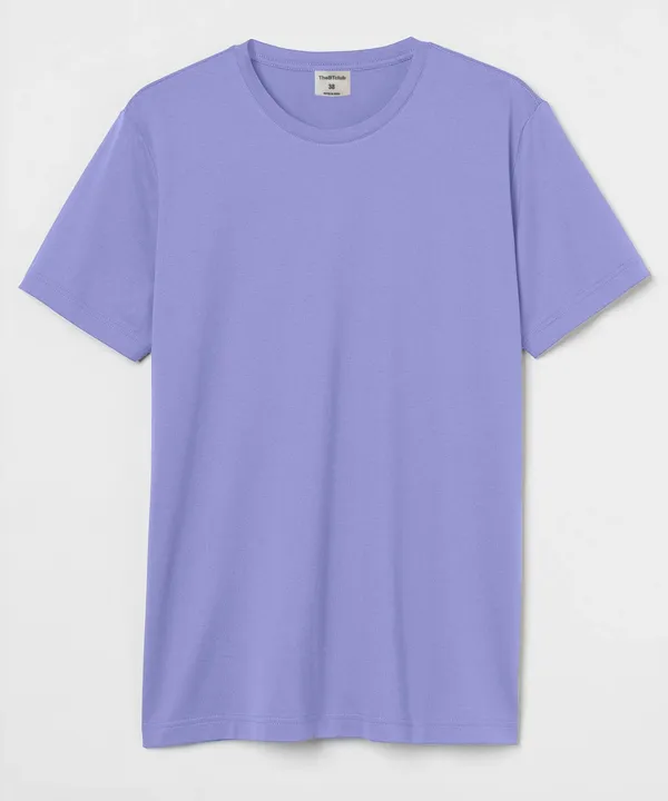 Light_Purple_Round_Neck_Cotton_T-Shirt_For_Unisex