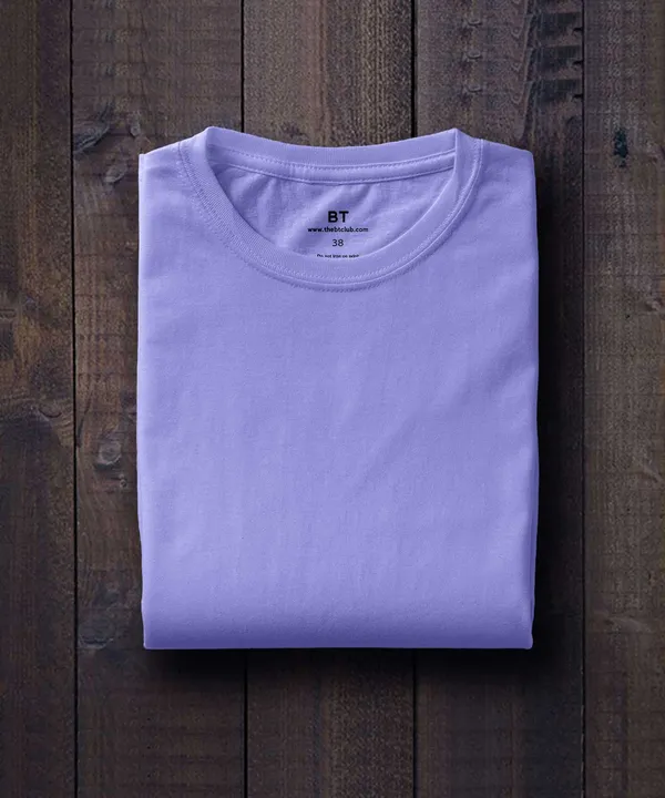 Light_Purple_Round_Neck_Cotton_T-Shirt_For_Unisex