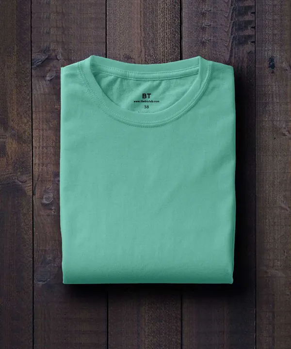 Mint_Green_Round_Neck_Cotton_T-Shirt_For_Unisex