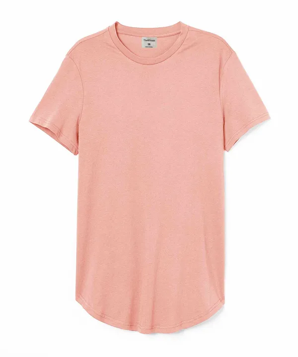 Salmon_Pink_Drop_Cut_Cotton_T-Shirt_For_Unisex