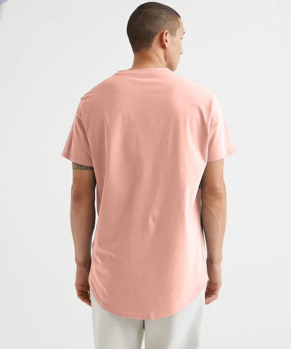Salmon_Pink_Drop_Cut_Cotton_T-Shirt_For_Unisex