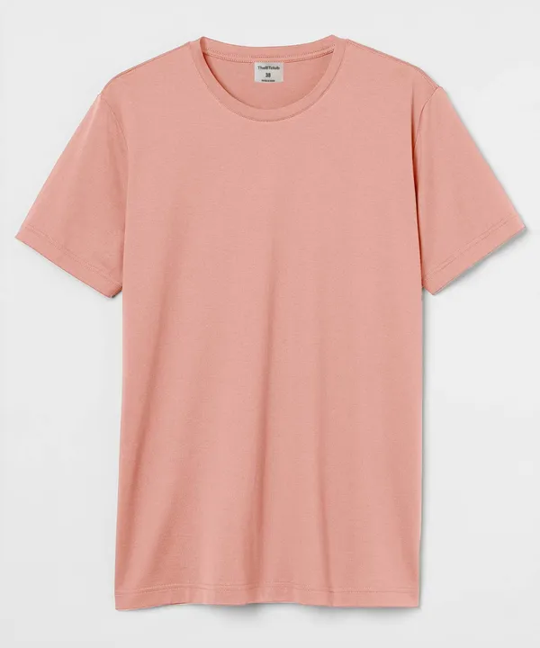 Salmon_Pink_Round_Neck_Cotton_T-Shirt_For_Unisex