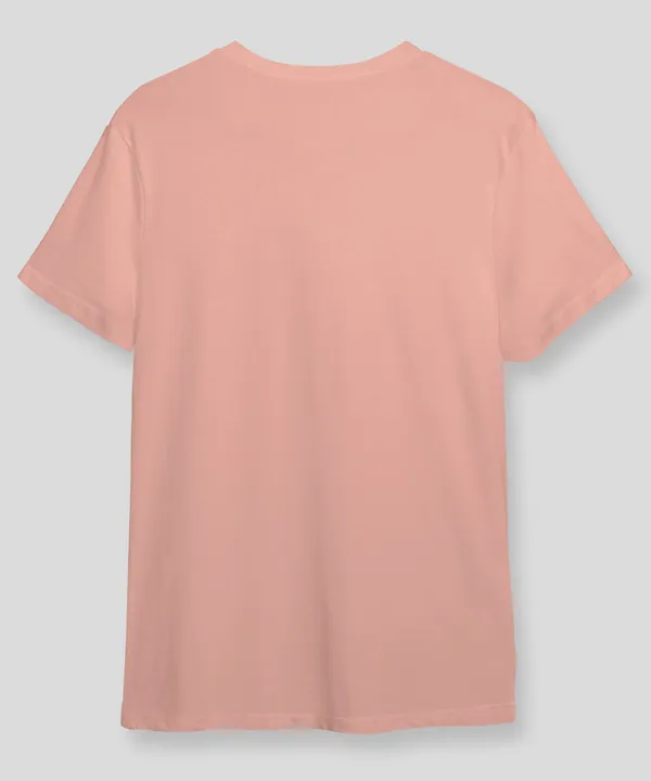 Salmon_Pink_Round_Neck_Cotton_T-Shirt_For_Unisex
