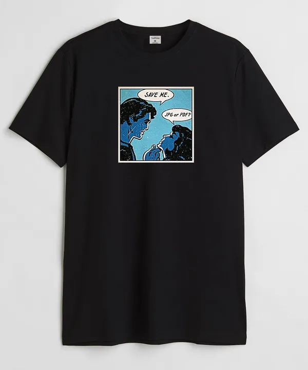 Black_Save_Me_Round_Neck_Cotton_T-Shirt_For_Unisex