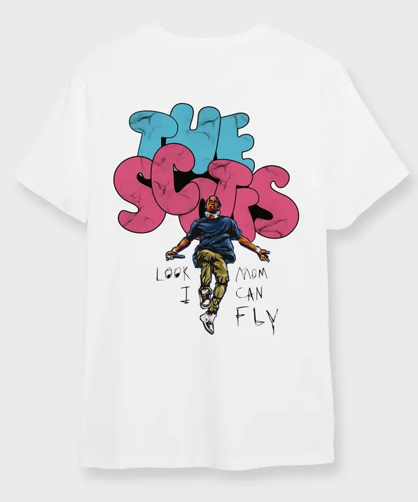 White_&_Pink_Soaring_High_Round_Neck_Cotton_T-Shirt_For_Unisex