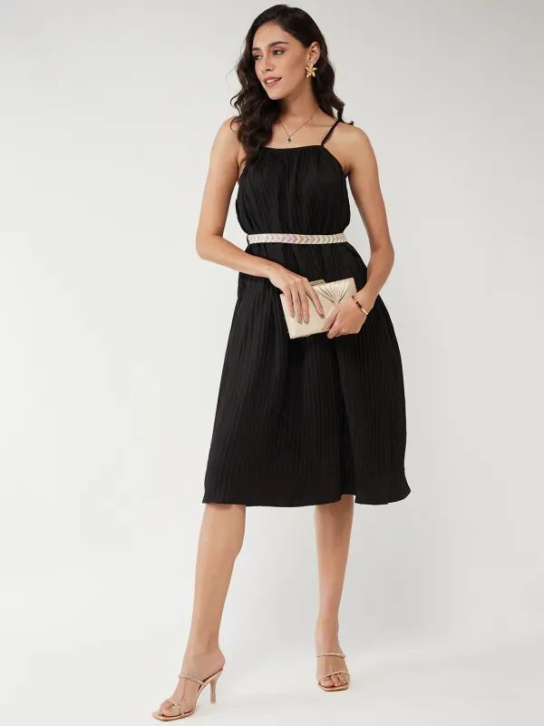 Solid_Pleated_Strappy_Dress