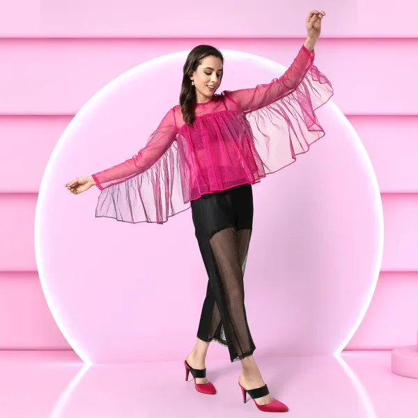Solid_Shimmer_Loose_Fit_Pleated_Styling_Top