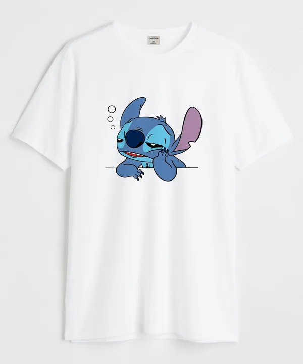White_Stitch_Cotton_T-Shirt_For_Unisex