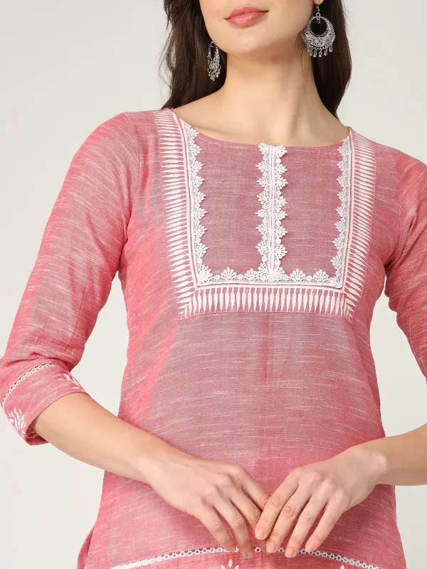 Straight_Fit_Printed_Kurta_With_Lace_At_Front_Yoke