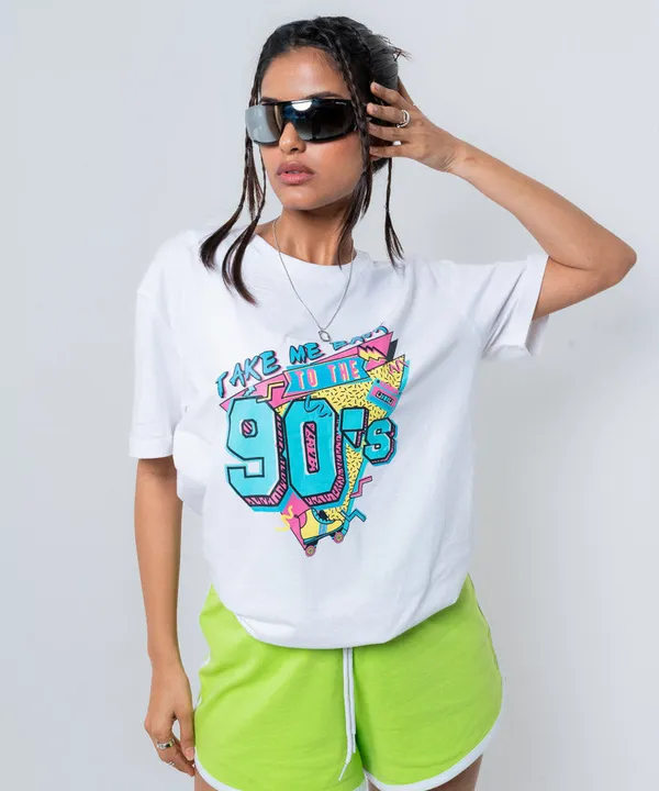 White_Take_Me_Back_To_The_90'S_Cotton_T-Shirt_For_Unisex