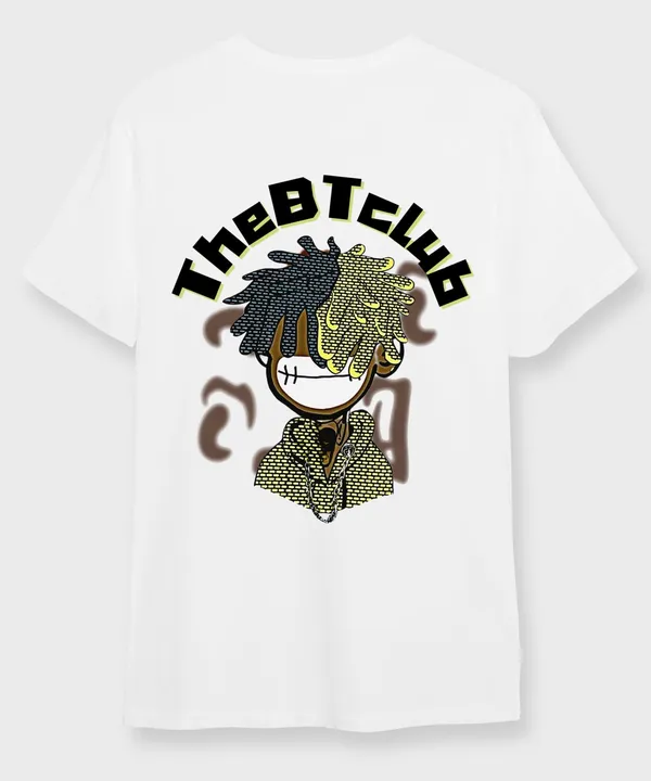 White_The_Buzz_Round_Neck_Cotton_T-Shirt_For_Unisex
