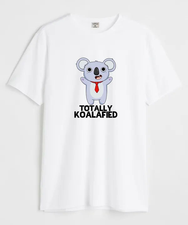 White_Totally_Koalafied_Round_Neck_Cotton_T-Shirt_For_Unisex