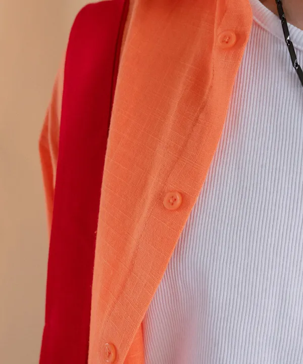 Peach_Tropical_Full_Sleeves_Oversized_Rayon_Cotton_Shirt_For_Women