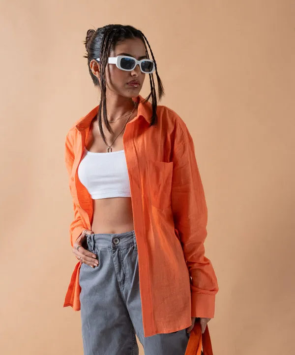 Peach_Tropical_Full_Sleeves_Oversized_Rayon_Cotton_Shirt_For_Women