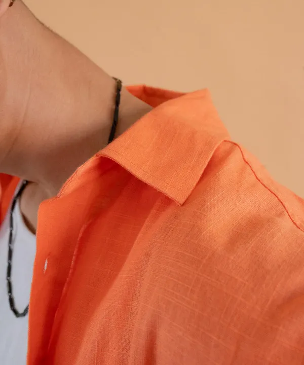 Peach_Tropical_Full_Sleeves_Oversized_Rayon_Cotton_Shirt_For_Women