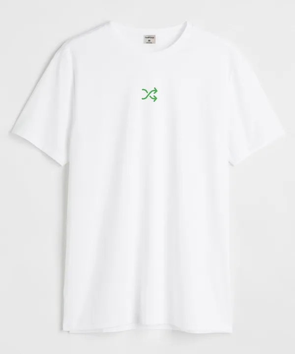 White_Tune_Wave_Round_Neck_Cotton_T-Shirt_For_Unisex